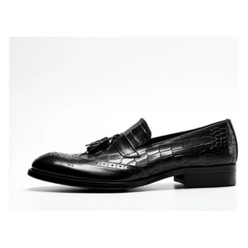 Ανδρικά Loafers Vintage Tassel Brogue Φόρεμα Παπούτσια - Μαύρο