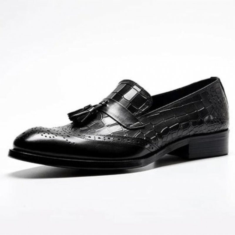 Ανδρικά Loafers Vintage Tassel Brogue Φόρεμα Παπούτσια - Μαύρο