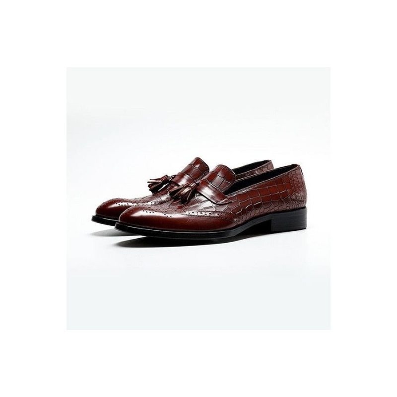 Ανδρικά Loafers Vintage Tassel Brogue Φόρεμα Παπούτσια - Κόκκινο