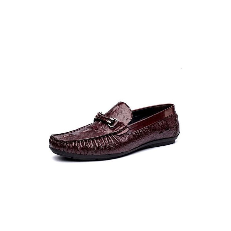 Ανδρικά Loafers Vintage Δέρμα Κροκόδειλου Exotic Brogue - Κόκκινο