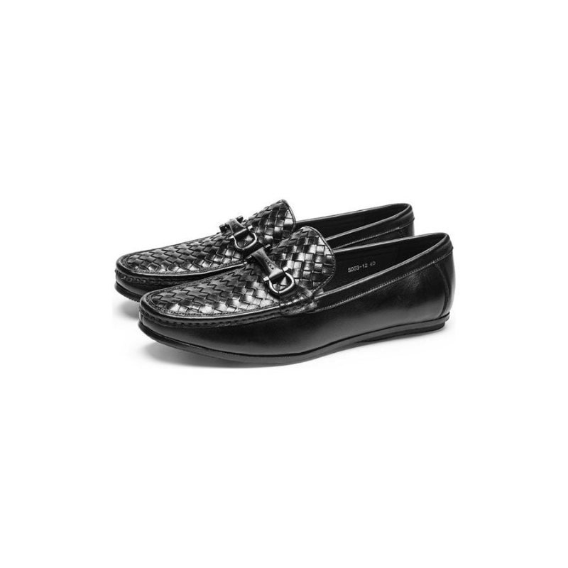 Ανδρικά Loafers Weavingluxe Leather Slip On - Μαύρο 2