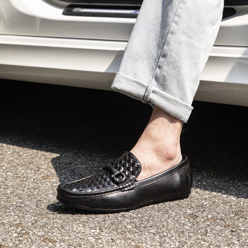 Ανδρικά Loafers Weavingluxe Leather Slip On - Μαύρο 2