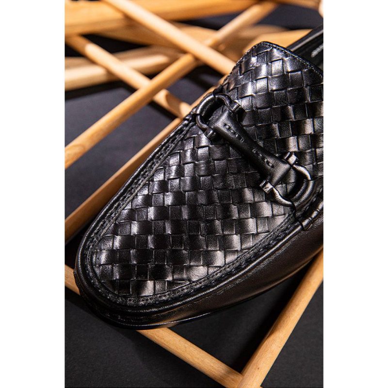 Ανδρικά Loafers Weavingluxe Leather Slip On - Μαύρο 2