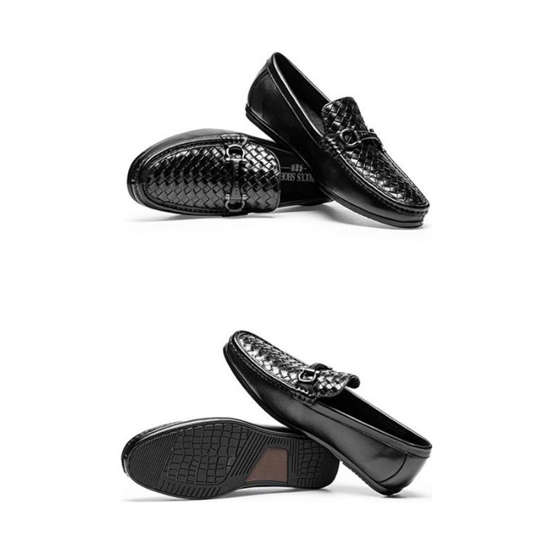 Ανδρικά Loafers Weavingluxe Leather Slip On - Μαύρο 2