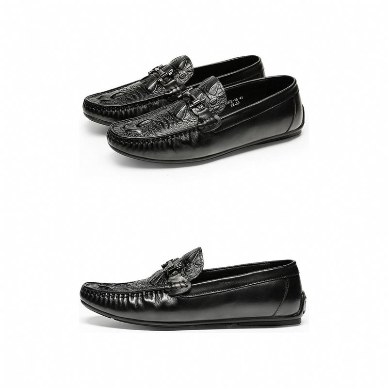 Ανδρικά Loafers Αδιάβροχα Slip On Δερμάτινα - Μαύρο