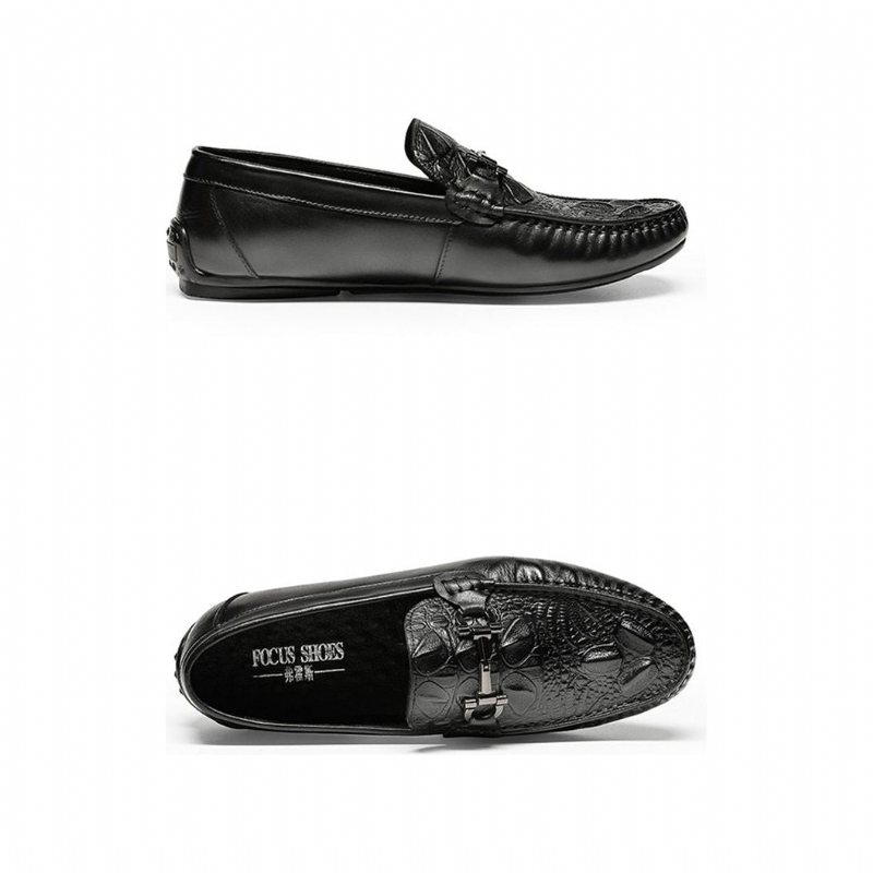 Ανδρικά Loafers Αδιάβροχα Slip On Δερμάτινα - Μαύρο