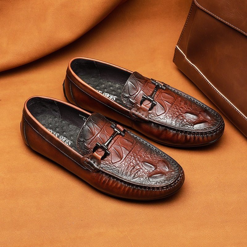 Ανδρικά Loafers Αδιάβροχα Slip On Δερμάτινα - Κόκκινο