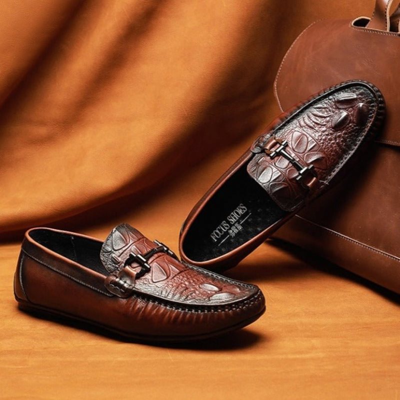 Ανδρικά Loafers Αδιάβροχα Slip On Δερμάτινα - Κόκκινο