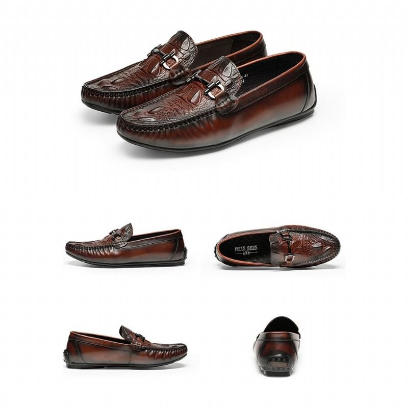 Ανδρικά Loafers Αδιάβροχα Slip On Δερμάτινα - Κόκκινο