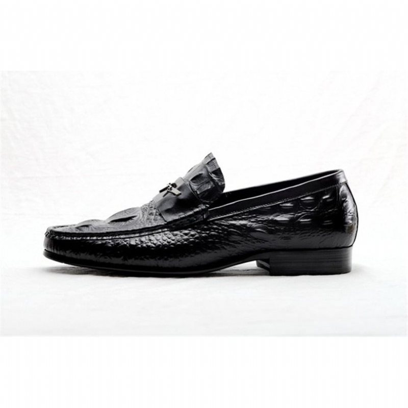 Ανδρικά Loafers Αδιάβροχα Ανάγλυφα Δερμάτινα Slip-on - Μαύρο