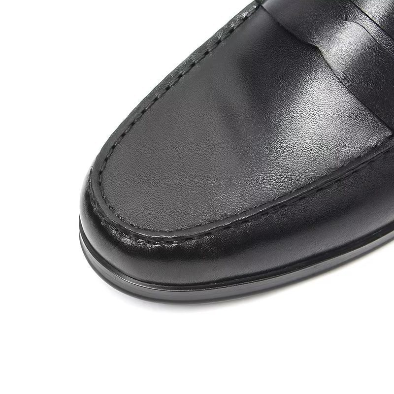 Ανδρικά Loafers Από Γνήσιο Δέρμα Με Σχέδιο Κροκόδειλου - Μαύρο