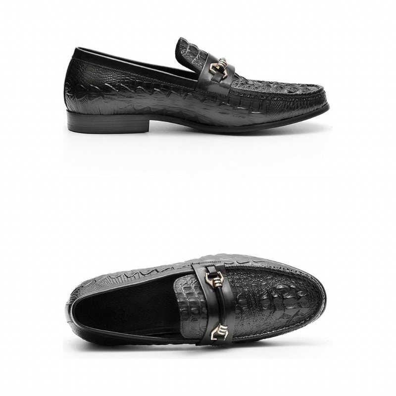 Ανδρικά Loafers Εξωτικά Δερμάτινα Oxford - Μαύρο 