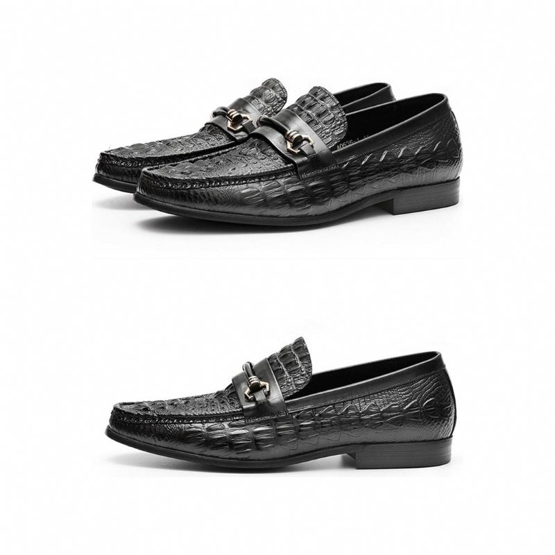 Ανδρικά Loafers Εξωτικά Δερμάτινα Oxford - Μαύρο 