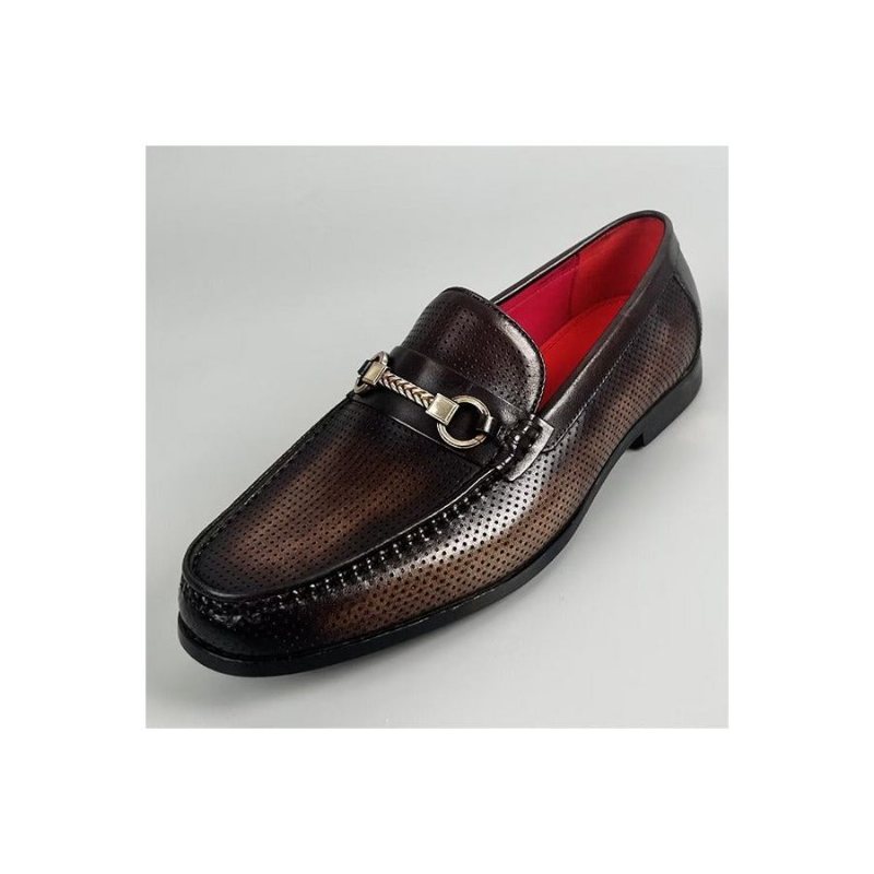 Ανδρικά Loafers Κομψά Slip On Από Γνήσιο Δέρμα - Καφέ