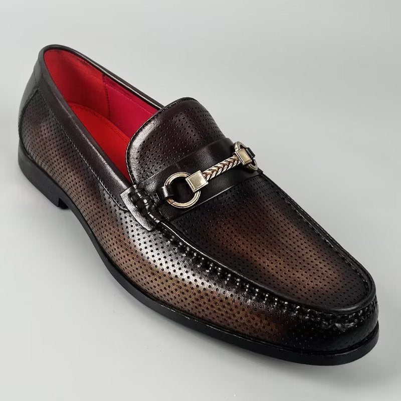 Ανδρικά Loafers Κομψά Slip On Από Γνήσιο Δέρμα - Καφέ