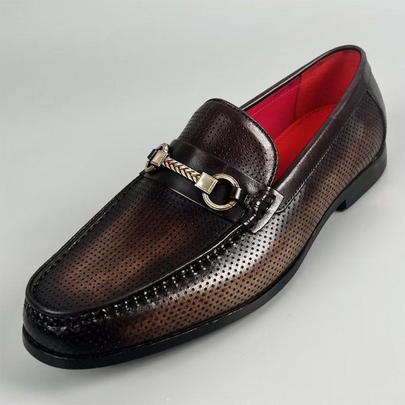 Ανδρικά Loafers Κομψά Slip On Από Γνήσιο Δέρμα - Καφέ