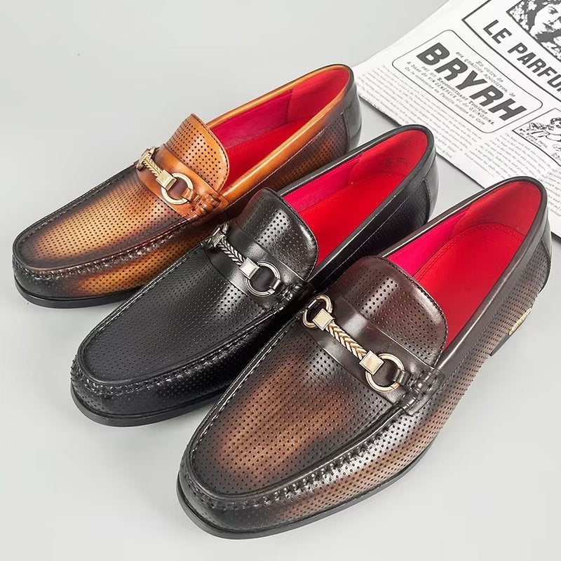 Ανδρικά Loafers Κομψά Slip On Από Γνήσιο Δέρμα - Καφέ