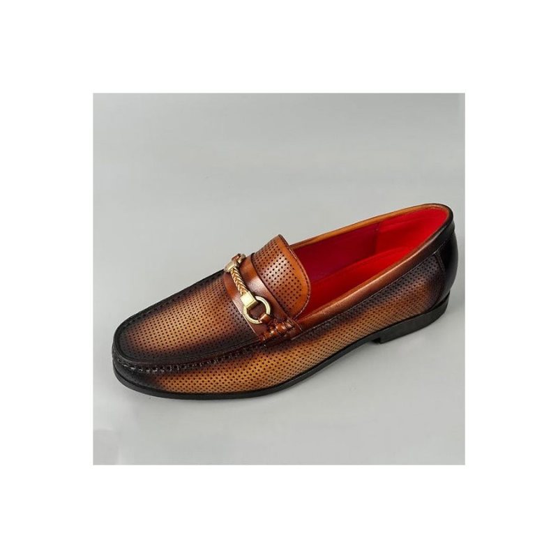 Ανδρικά Loafers Κομψά Slip On Από Γνήσιο Δέρμα - Καφέ