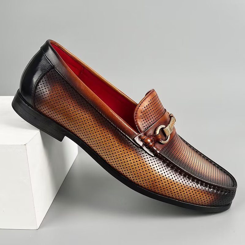 Ανδρικά Loafers Κομψά Slip On Από Γνήσιο Δέρμα - Καφέ