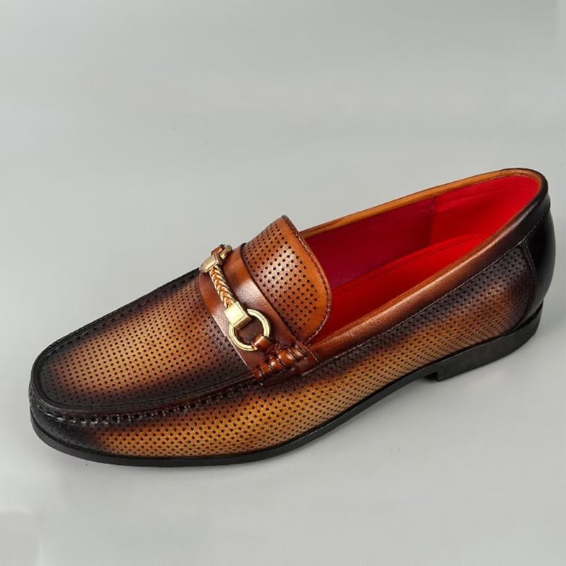 Ανδρικά Loafers Κομψά Slip On Από Γνήσιο Δέρμα - Καφέ