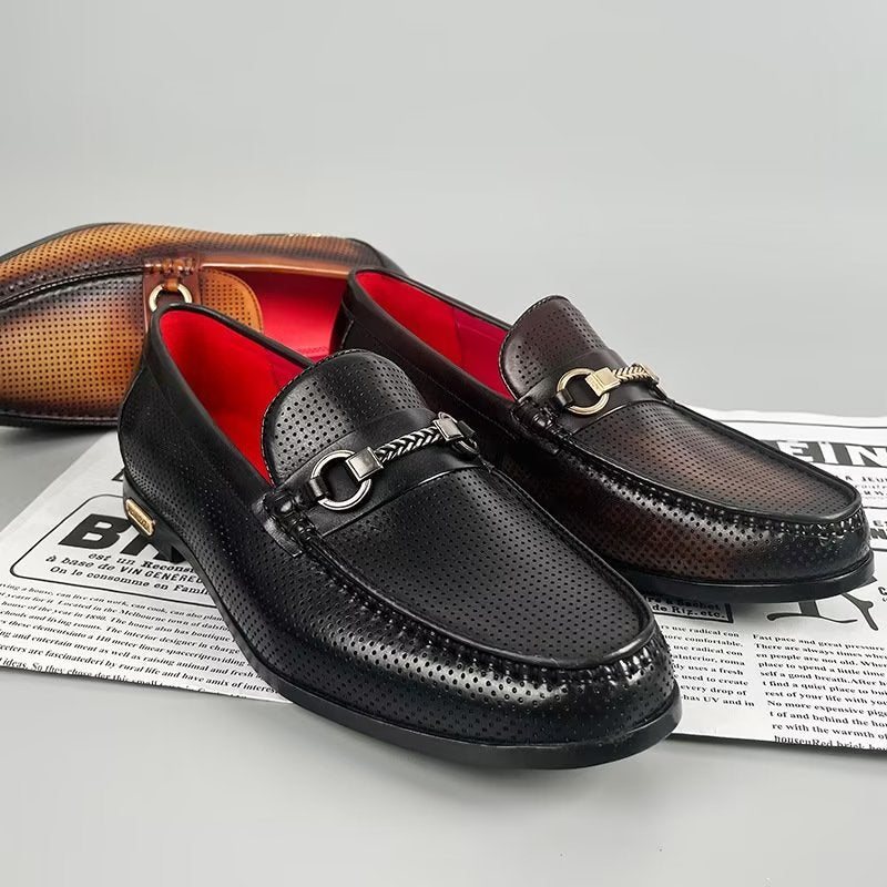 Ανδρικά Loafers Κομψά Slip On Από Γνήσιο Δέρμα - Μαύρο