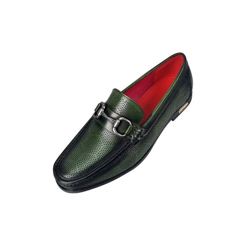 Ανδρικά Loafers Κομψά Slip On Από Γνήσιο Δέρμα - Πράσινο