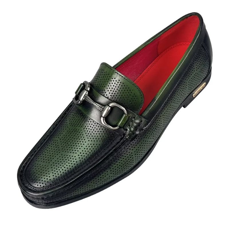 Ανδρικά Loafers Κομψά Slip On Από Γνήσιο Δέρμα - Πράσινο