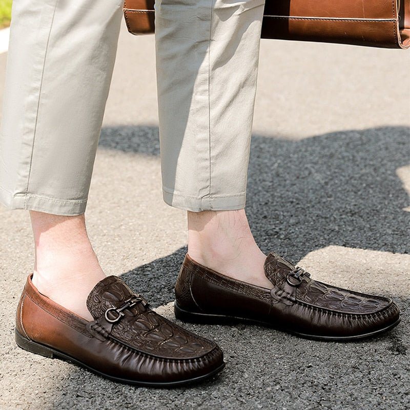 Ανδρικά Loafers Κομψά Slip-on Δερμάτινα - Καφές