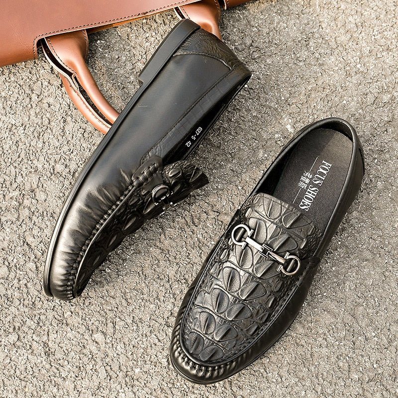 Ανδρικά Loafers Κομψά Slip-on Δερμάτινα - Μαύρο