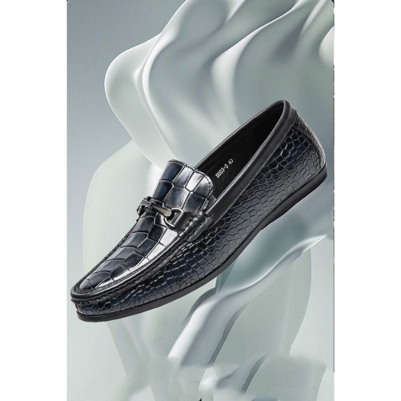 Ανδρικά Loafers Πολυτέλεια Alligator Print Leather Penny - Μπλε