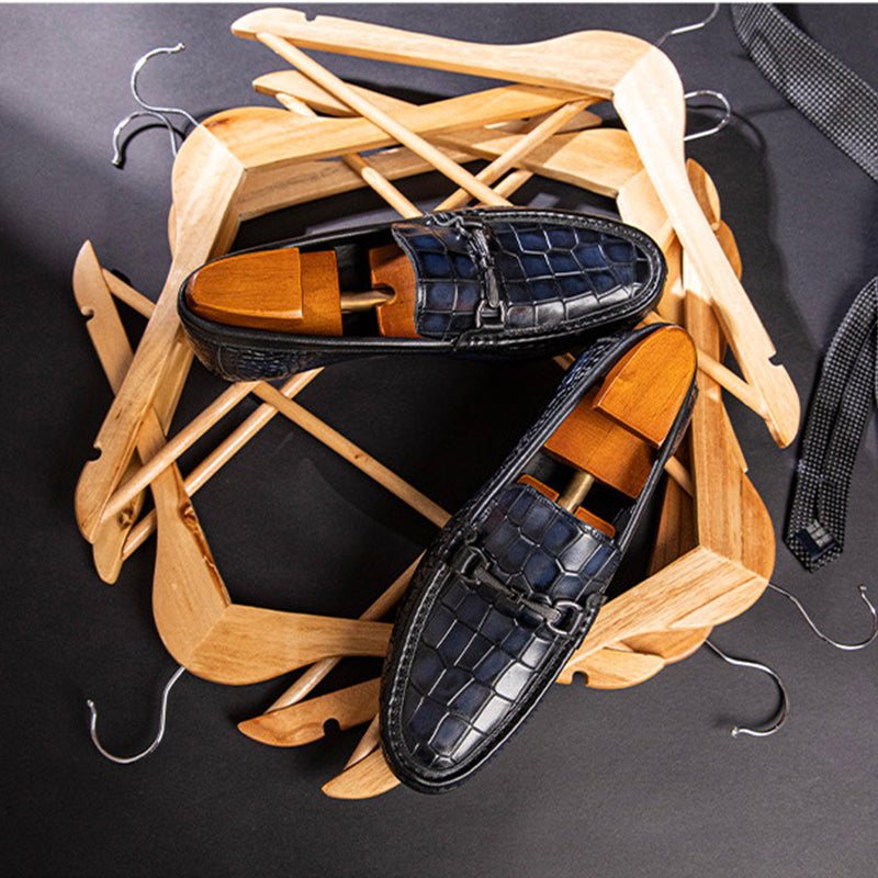 Ανδρικά Loafers Πολυτέλεια Alligator Print Leather Penny - Μπλε