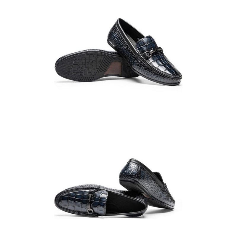 Ανδρικά Loafers Πολυτέλεια Alligator Print Leather Penny - Μπλε