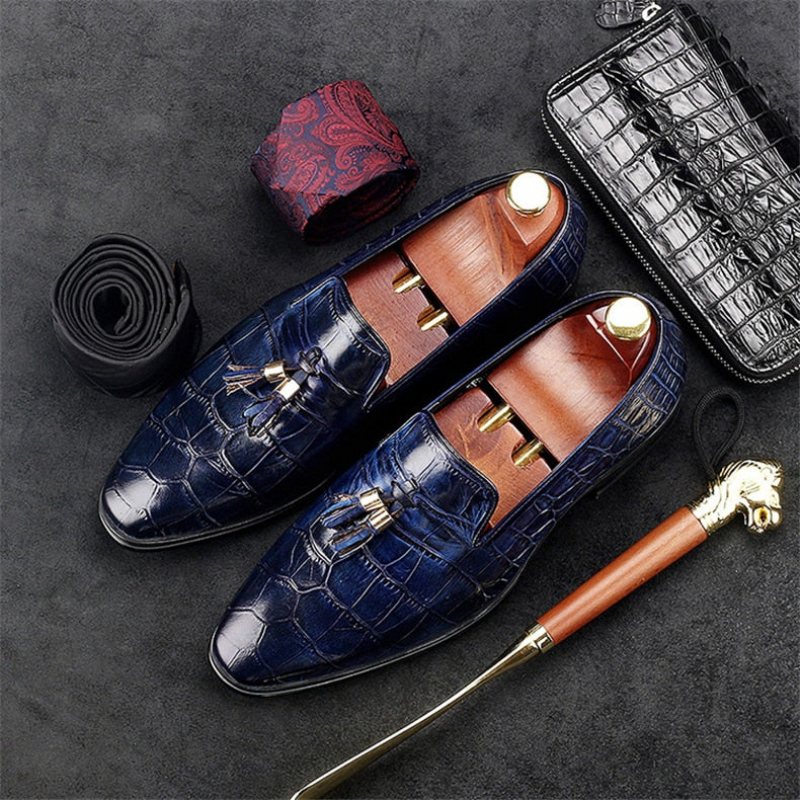 Ανδρικά Loafers Πολυτέλεια Alligator Tassel Slip-on - Μπλε 