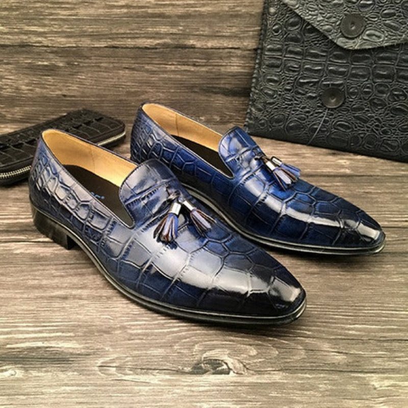 Ανδρικά Loafers Πολυτέλεια Alligator Tassel Slip-on - Μπλε 