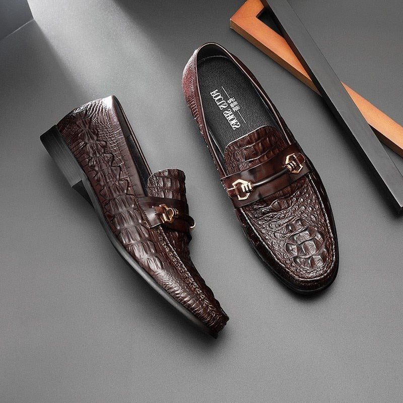 Ανδρικά Loafers Πολυτέλεια Crocbreeze Leather Slip-on - Καφές