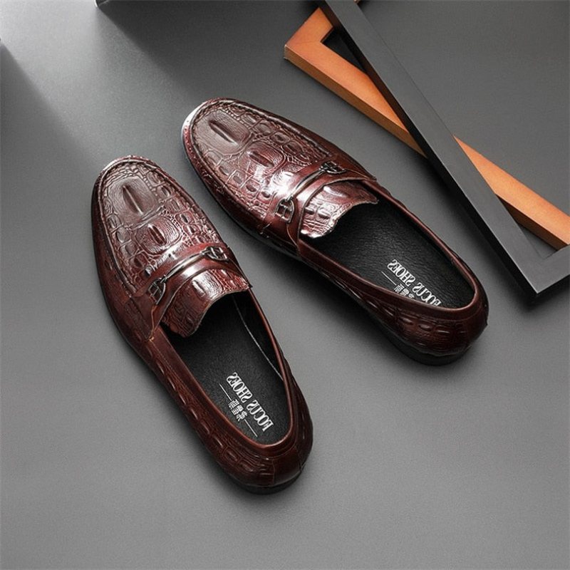 Ανδρικά Loafers Πολυτέλεια Crocbreeze Leather Slip-on - Καφές