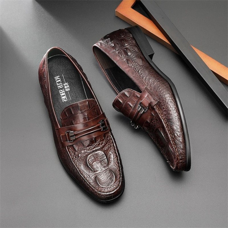 Ανδρικά Loafers Πολυτέλεια Crocbreeze Leather Slip-on - Καφές