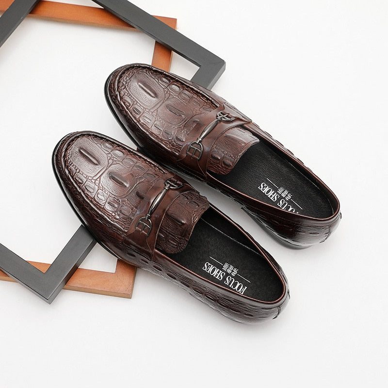 Ανδρικά Loafers Πολυτέλεια Crocbreeze Leather Slip-on - Καφές