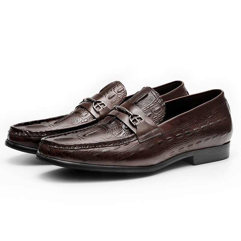 Ανδρικά Loafers Πολυτέλεια Crocbreeze Leather Slip-on - Καφές