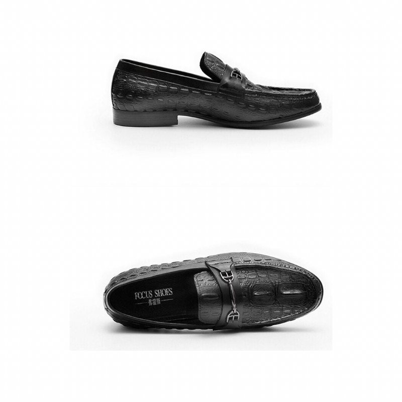 Ανδρικά Loafers Πολυτέλεια Crocbreeze Leather Slip-on - Μαύρο