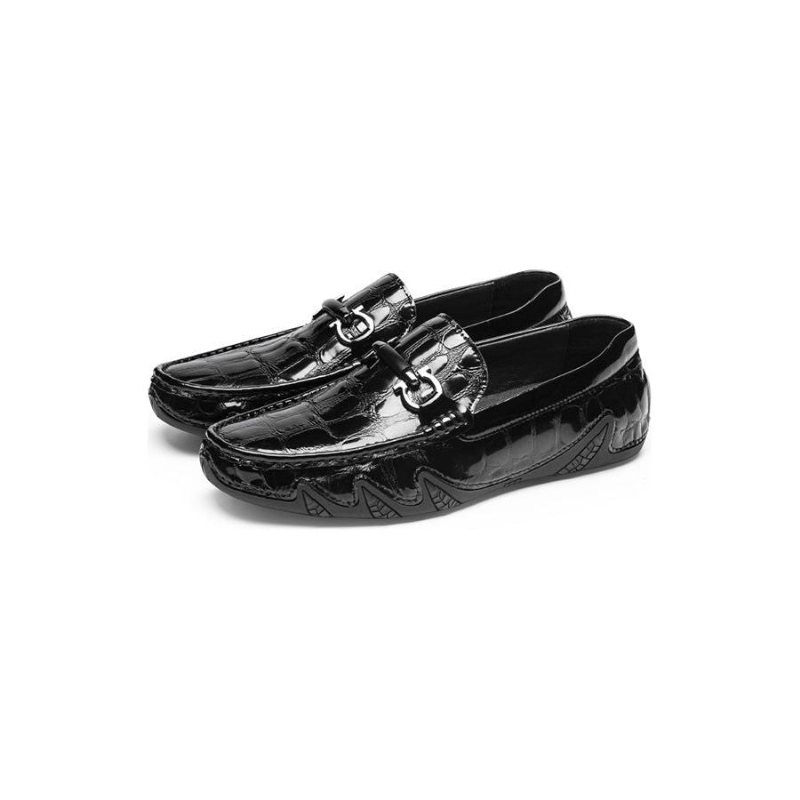 Ανδρικά Loafers Πολυτέλεια Crocmoc Crocodile Leather - Μαύρο