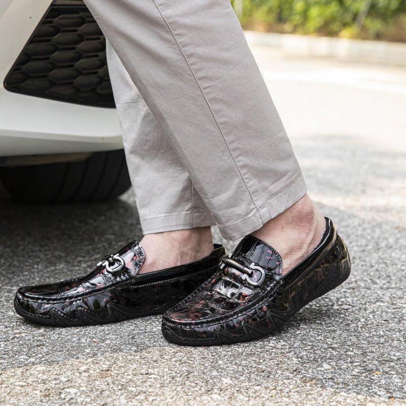 Ανδρικά Loafers Πολυτέλεια Crocmoc Crocodile Leather - Βουργουνδία