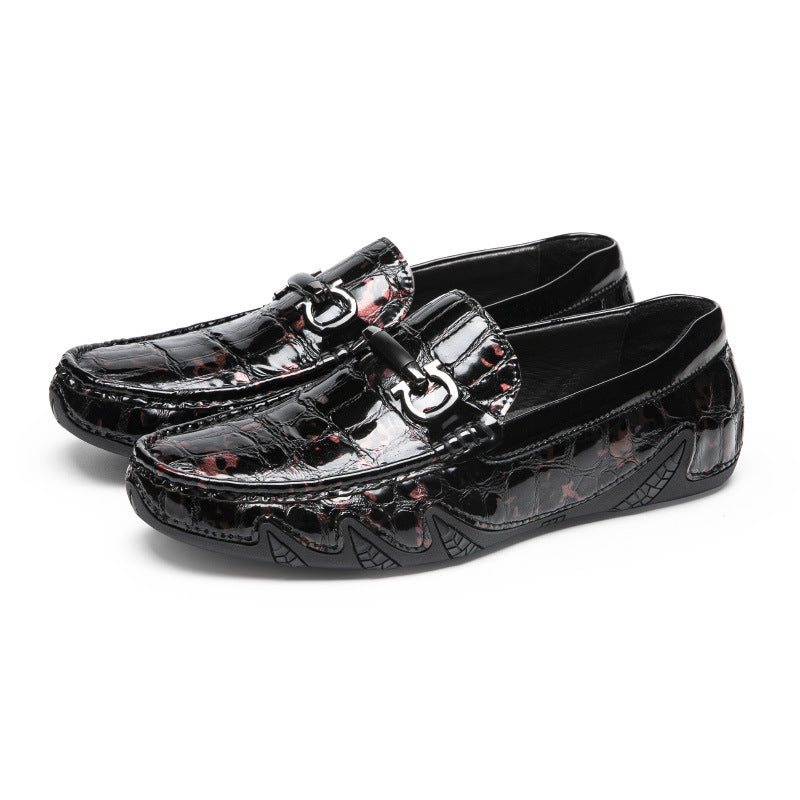 Ανδρικά Loafers Πολυτέλεια Crocmoc Crocodile Leather - Βουργουνδία