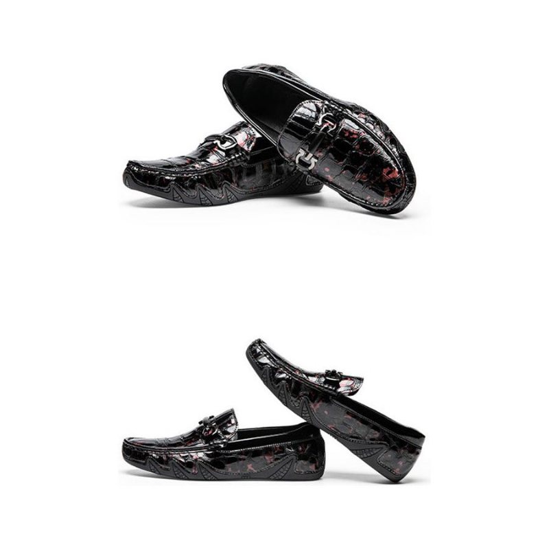 Ανδρικά Loafers Πολυτέλεια Crocmoc Crocodile Leather - Βουργουνδία