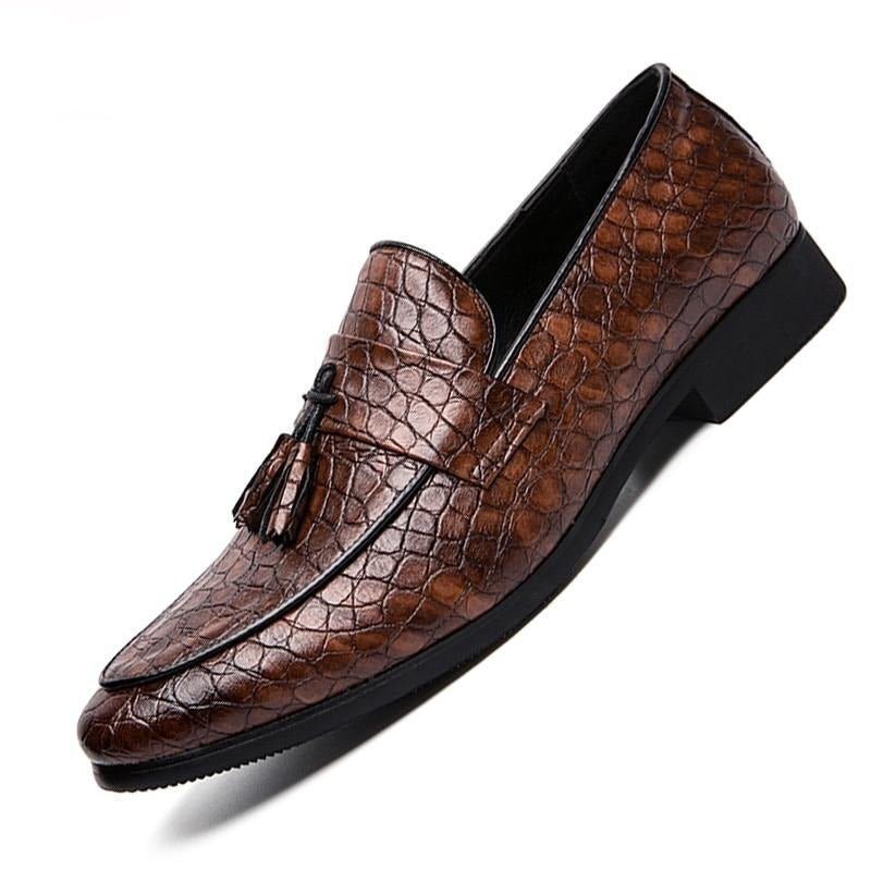 Ανδρικά Loafers Πολυτέλεια Crocodile - Καφέ