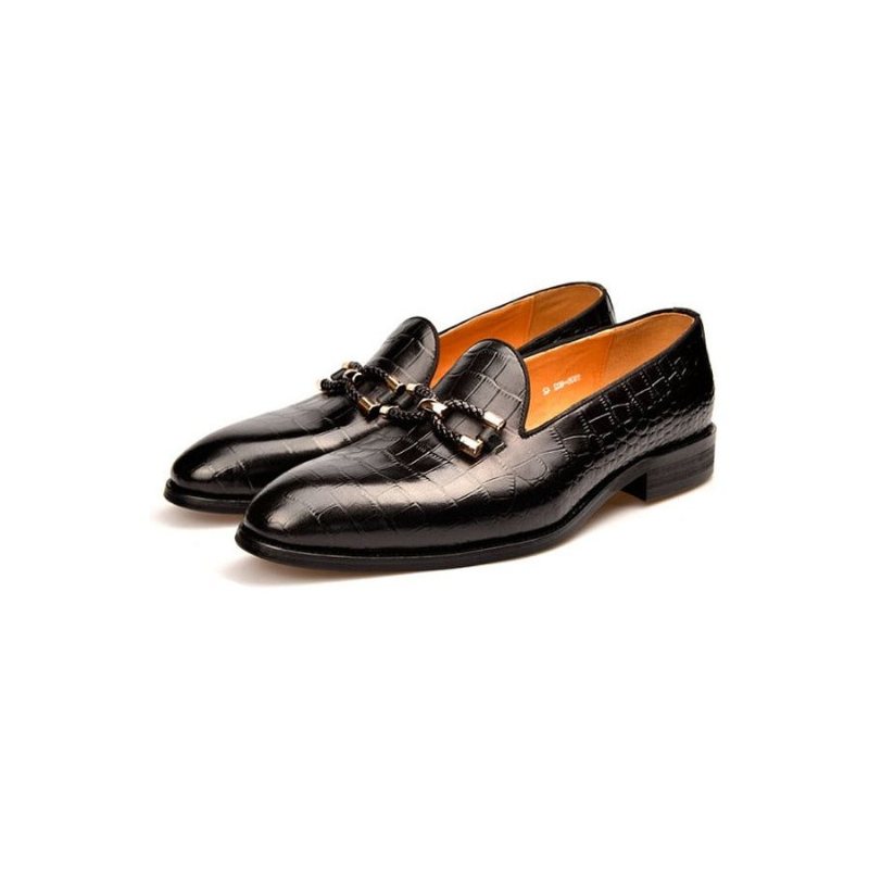 Ανδρικά Loafers Πολυτέλεια Crocodile Leather Slip On Μπρογκ Παπούτσια