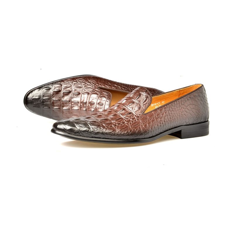 Ανδρικά Loafers Πολυτέλεια Croctex Με Μυτερά Δάχτυλα Slip-on - Καφές