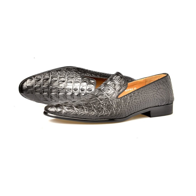 Ανδρικά Loafers Πολυτέλεια Croctex Με Μυτερά Δάχτυλα Slip-on - Μαύρο