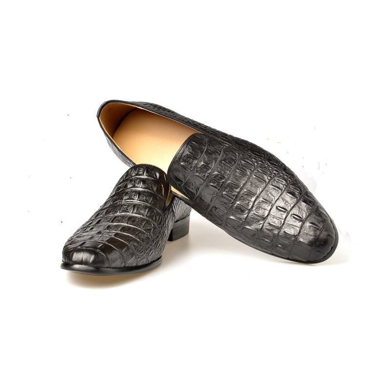 Ανδρικά Loafers Πολυτέλεια Croctex Με Μυτερά Δάχτυλα Slip-on - Μαύρο