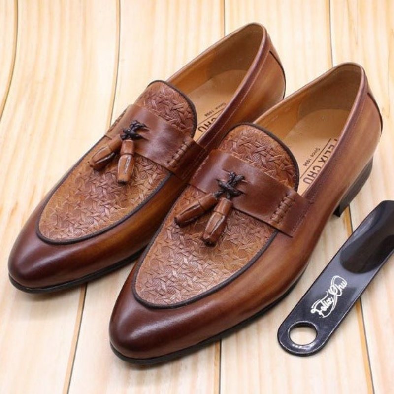 Ανδρικά Loafers Πολυτέλεια Exotic Slip On - Καφές